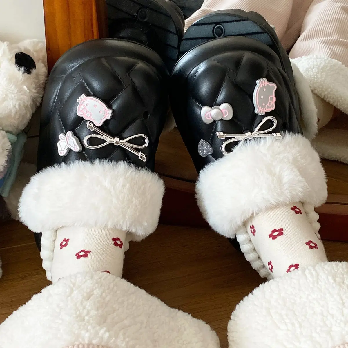 Pink Faux Fur Winter Slippers for Women — feature 29