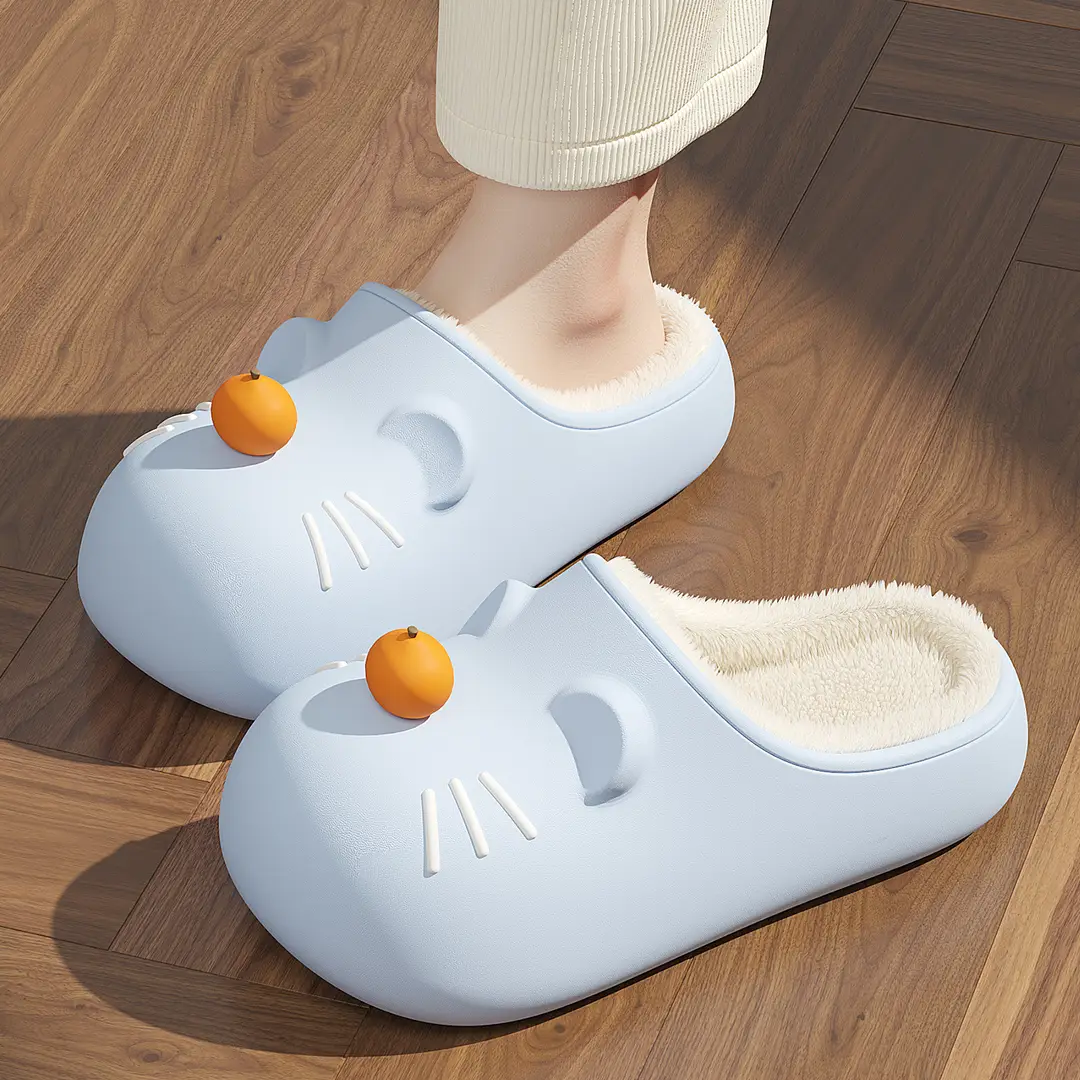 Parent-Child Cotton Slippers for Women Winter Indoor Baotou Fleece-Lined Warm Household Non-Slip Waterproof Soft-Soled Cotton Slippers for Women Wholesale - Image 7