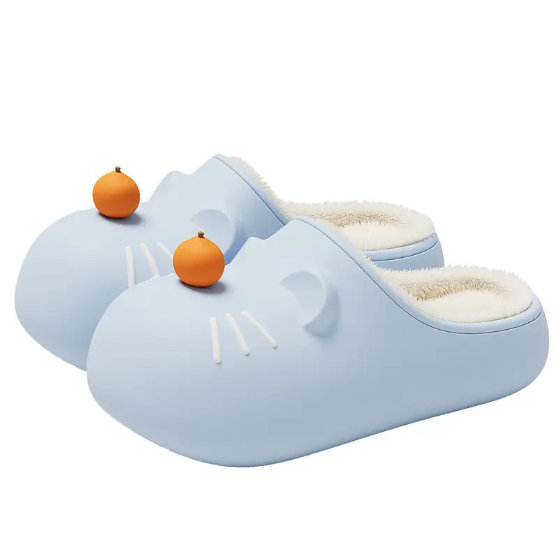 Parent-Child Cotton Slippers for Women Winter Indoor Baotou Fleece-Lined Warm Household Non-Slip Waterproof Soft-Soled Cotton Slippers for Women Wholesale - Image 8
