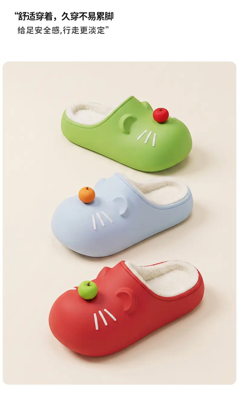 Parent-Child Cotton Slippers for Women Winter Indoor Baotou Fleece-Lined Warm Household Non-Slip Waterproof Soft-Soled Cotton Slippers for Women Wholesale — feature 38