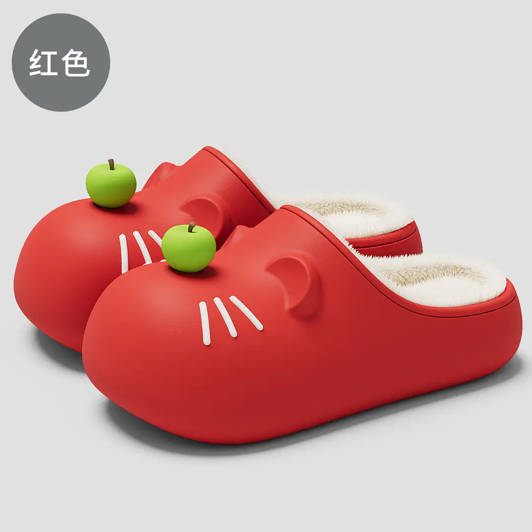 Parent-Child Cotton Slippers for Women Winter Indoor Baotou Fleece-Lined Warm Household Non-Slip Waterproof Soft-Soled Cotton Slippers for Women Wholesale