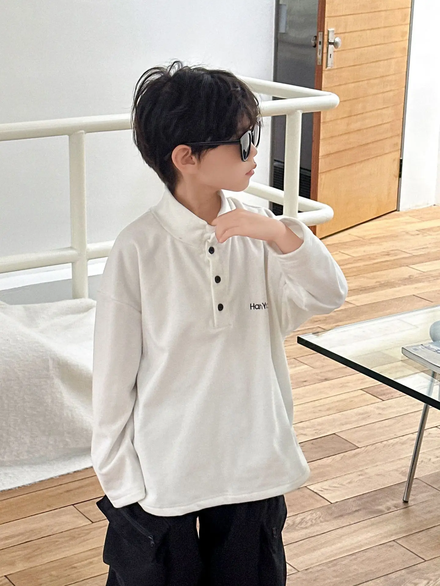 Kids Sweatshirt Set Black Long Sleeve 2025 Winter - Image 6