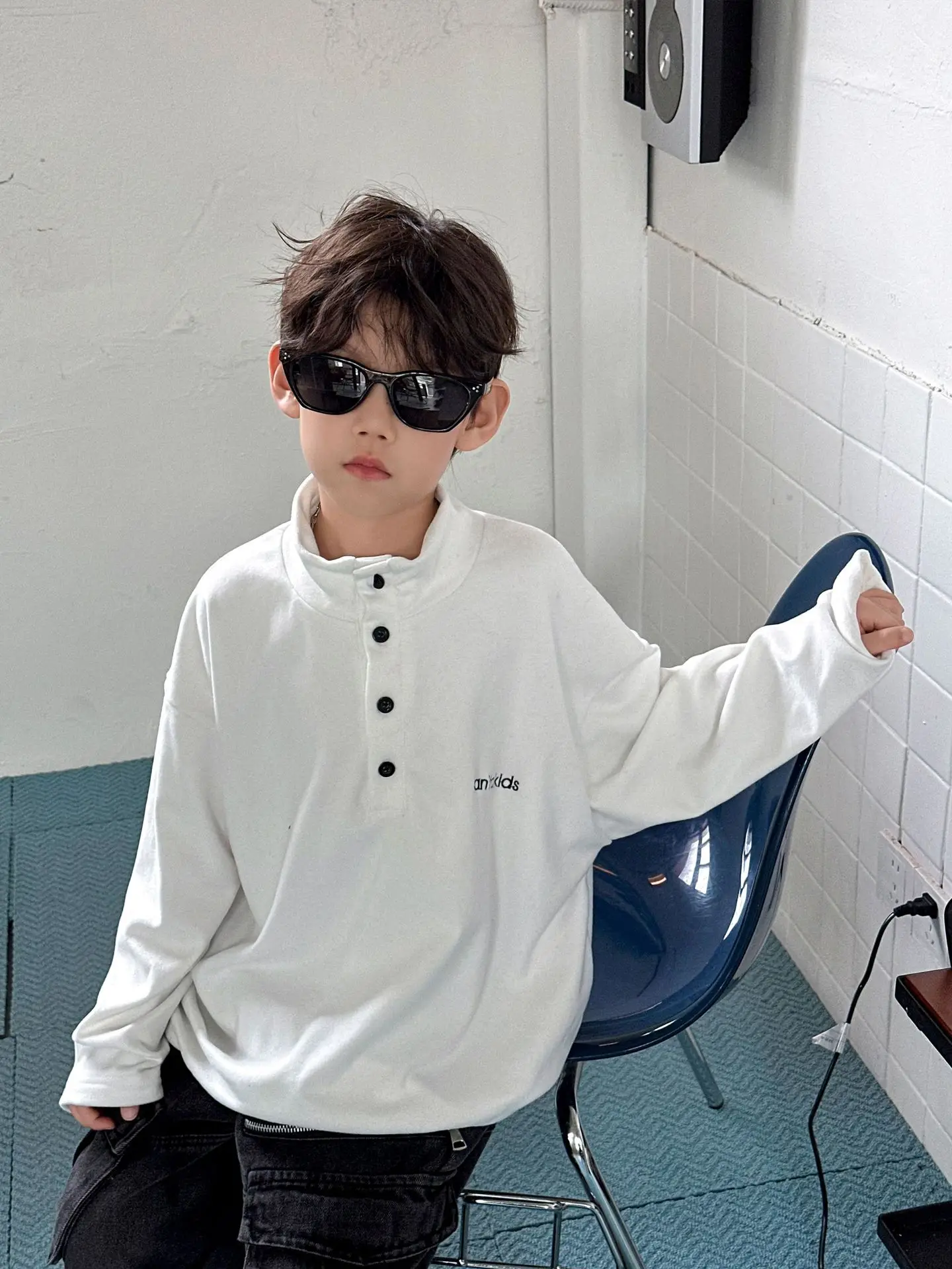 Kids Sweatshirt Set Black Long Sleeve 2025 Winter — feature 13