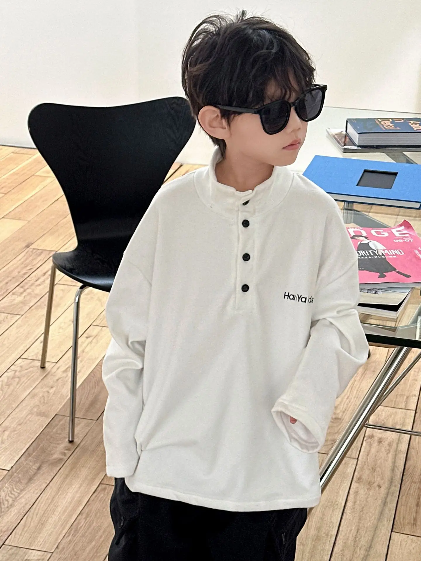 Kids Sweatshirt Set Black Long Sleeve 2025 Winter — feature 3