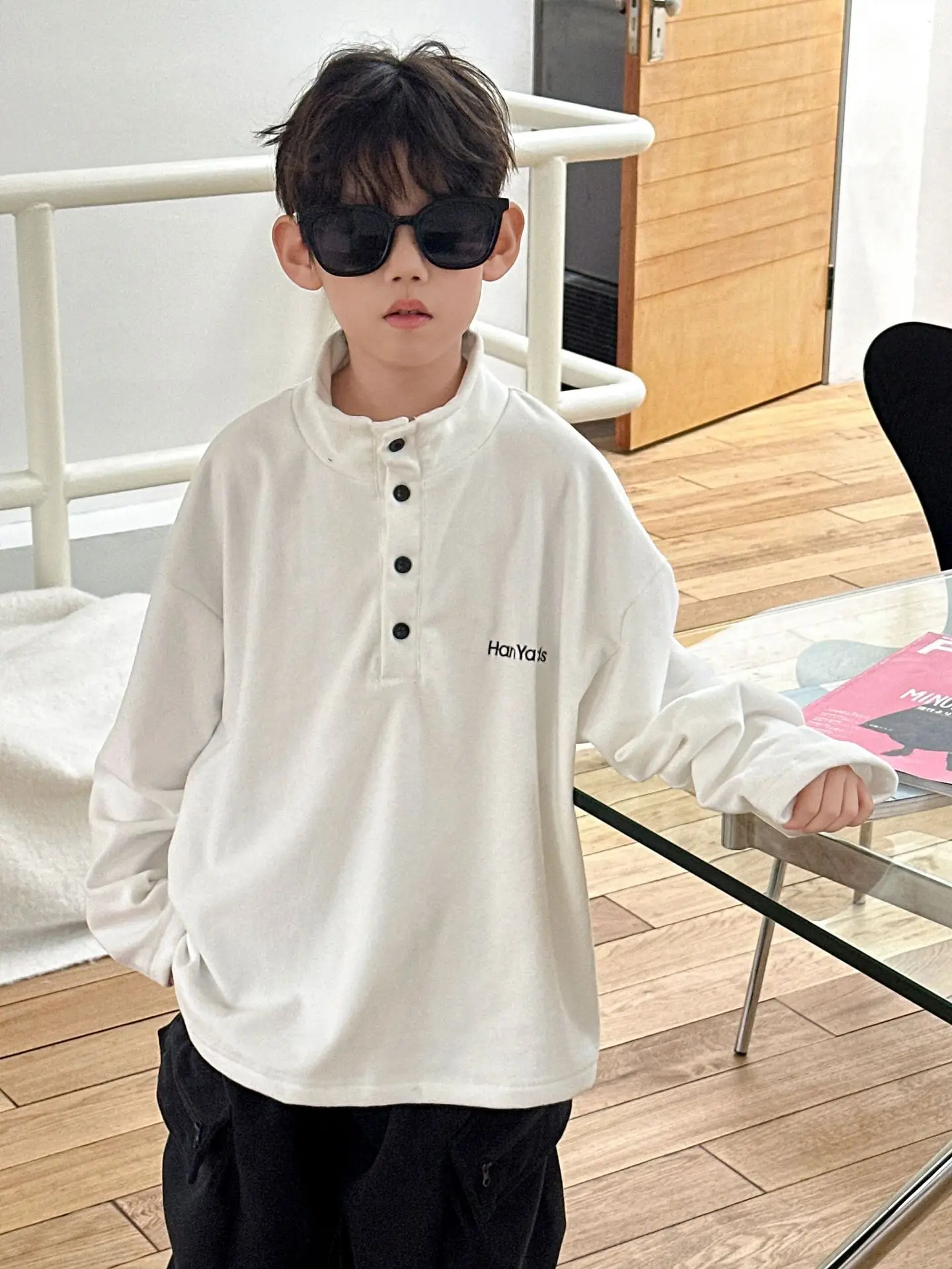 Kids Sweatshirt Set Black Long Sleeve 2025 Winter — feature 8