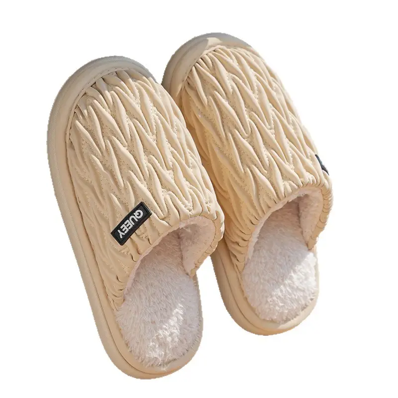 Cotton Slippers for Women 2025 Autumn and Winter Indoor Home Fleece-Lined Thickeneded Warm Waterproof Anti-Slip Floor Mop Men's Winter - Image 10