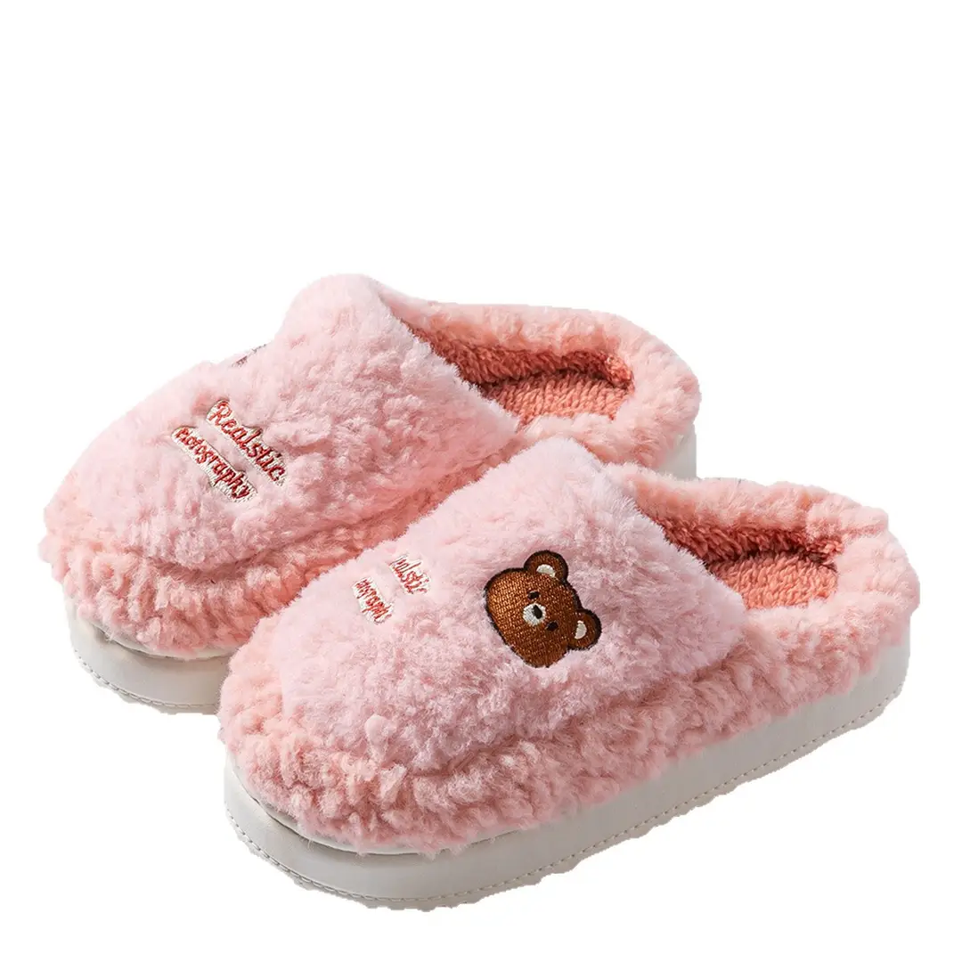 Winter Home Cotton Slippers for Women 2025 New Indoor Home Cartoon Bear Plush Warm Cotton Slippers for Women - Image 10