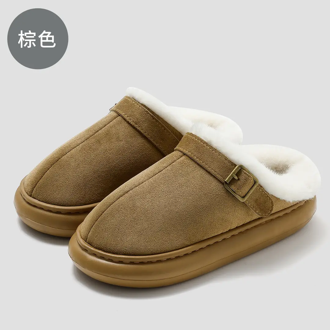 Home Cotton Slippers for Women, Winter Indoor Use, Thick-Soled, Non-Slip, Warm, Men's Plush Flip-Up Cotton Slippers, Men's Winter Wholesale - Image 10