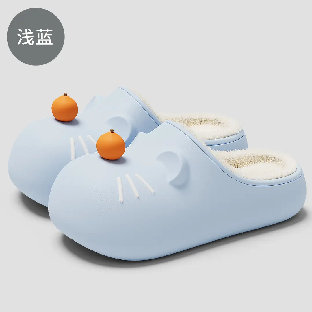 Parent-Child Cotton Slippers for Women Winter Indoor Baotou Fleece-Lined Warm Household Non-Slip Waterproof Soft-Soled Cotton Slippers for Women Wholesale - Image 2