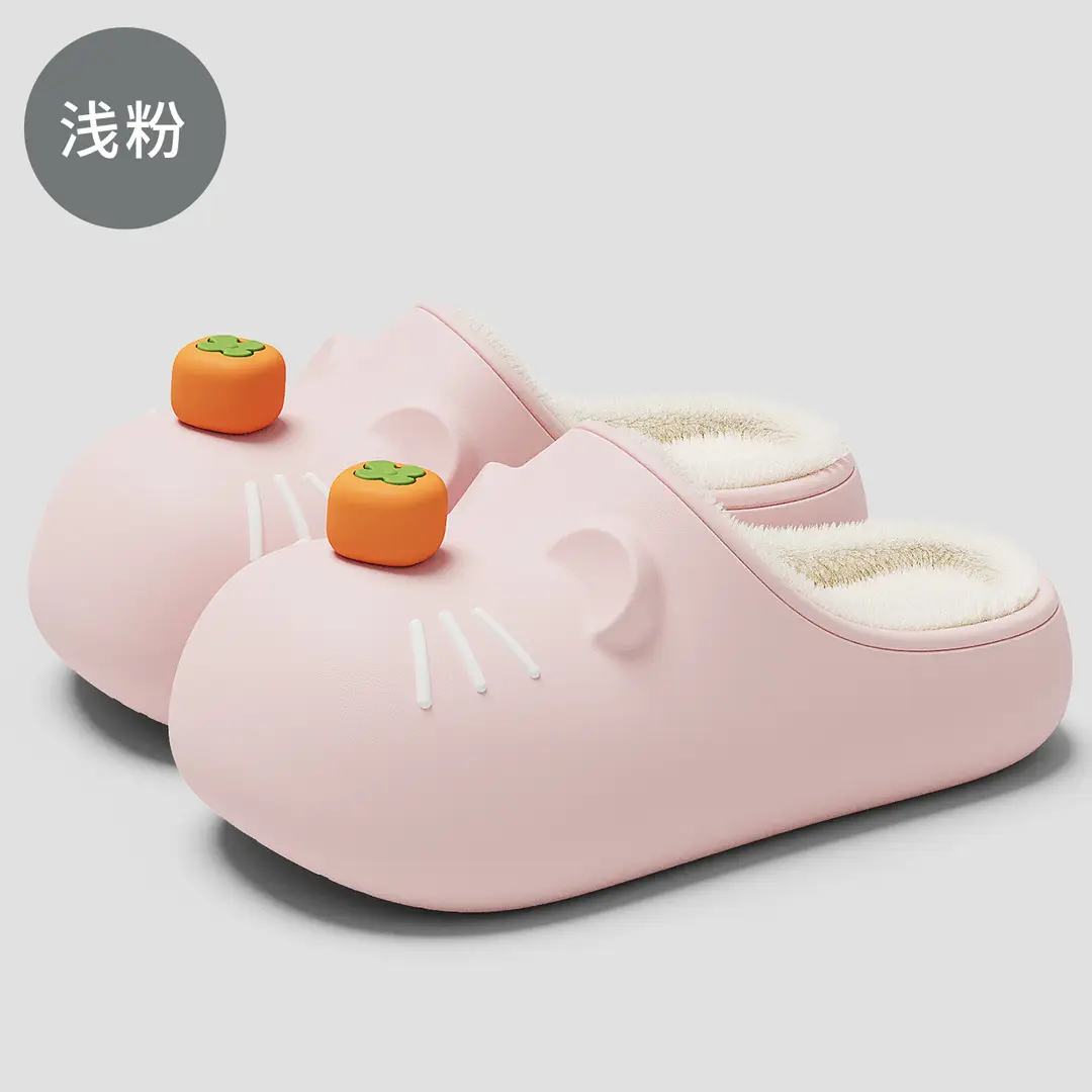Parent-Child Cotton Slippers for Women Winter Indoor Baotou Fleece-Lined Warm Household Non-Slip Waterproof Soft-Soled Cotton Slippers for Women Wholesale - Image 3