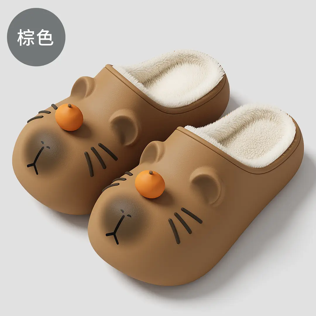 Parent-Child Cotton Slippers for Women Winter Indoor Baotou Fleece-Lined Warm Household Non-Slip Waterproof Soft-Soled Cotton Slippers for Women Wholesale - Image 4