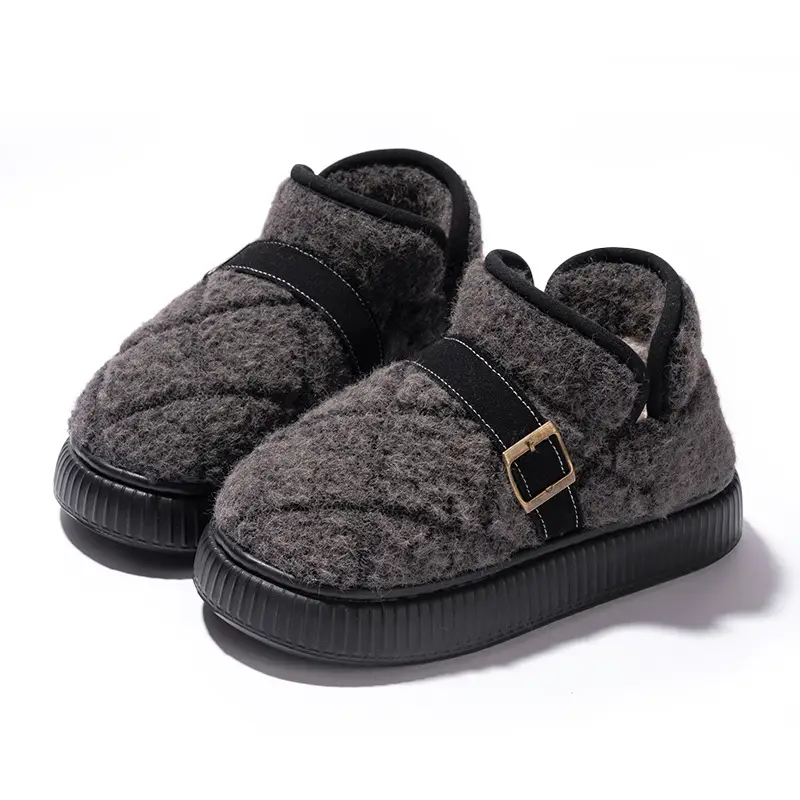 2025 New Cotton Slippers for Women Winter Bag Heel Thick Sole Indoor Comfortable Couple Home Warm Non-Slip Outer Wear Cotton Shoes - Image 2
