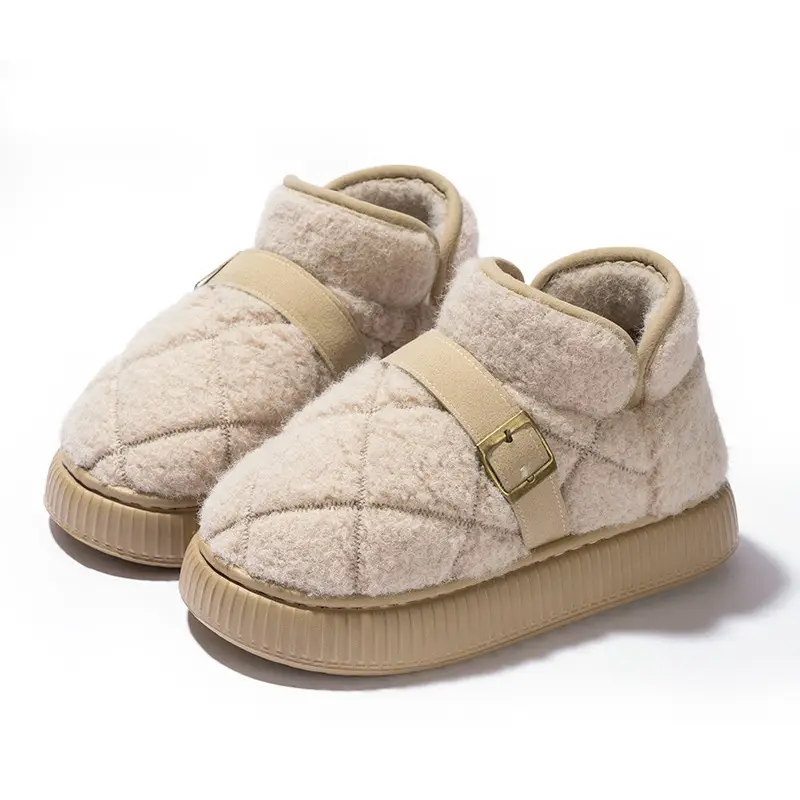 2025 New Cotton Slippers for Women Winter Bag Heel Thick Sole Indoor Comfortable Couple Home Warm Non-Slip Outer Wear Cotton Shoes - Image 3