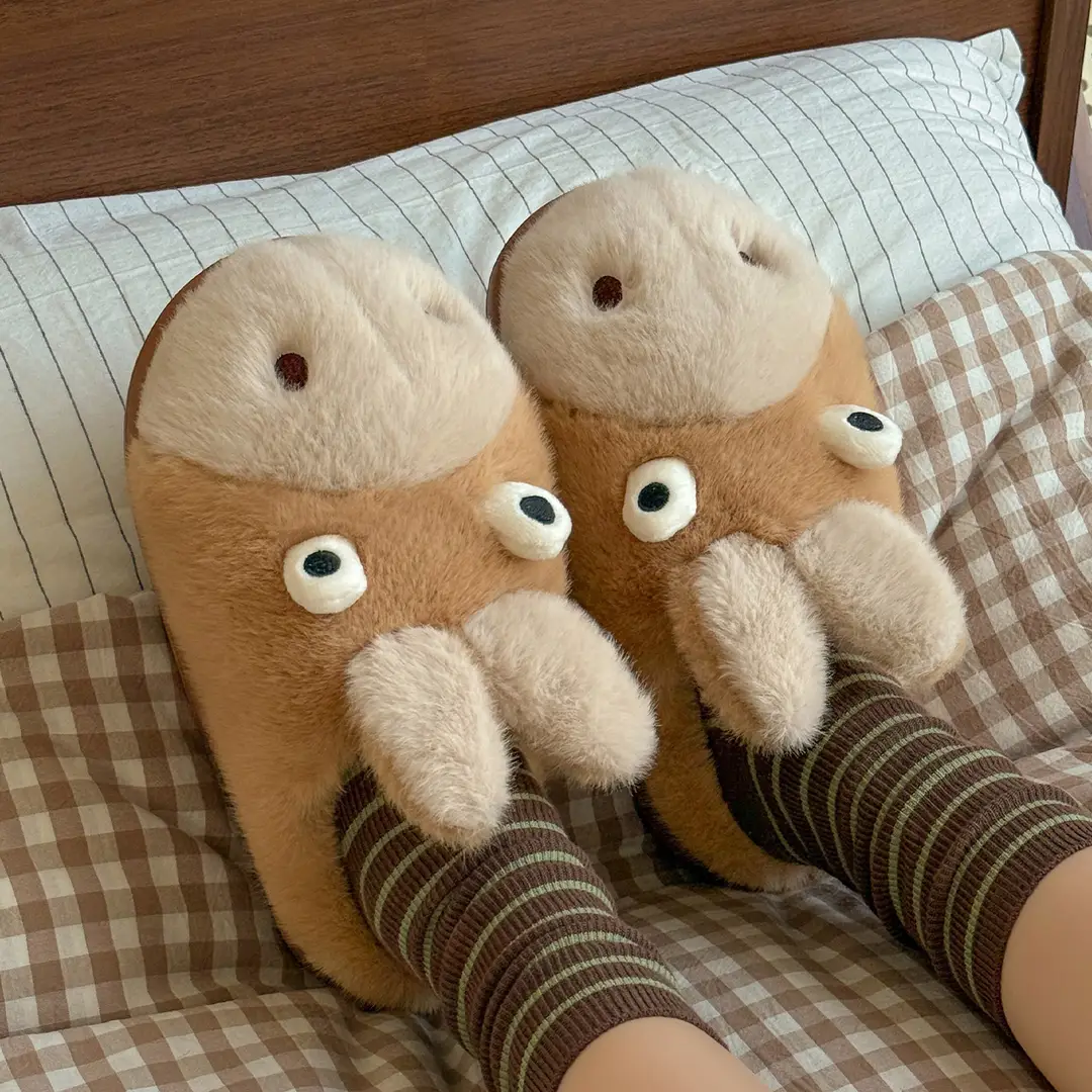 Little Donkey Cotton Shoes for Women, Winter Home Plush Warm Slippers, Autumn and Winter Indoor Cute Non-Slip Cotton Slippers for Men Wholesale - Image 4