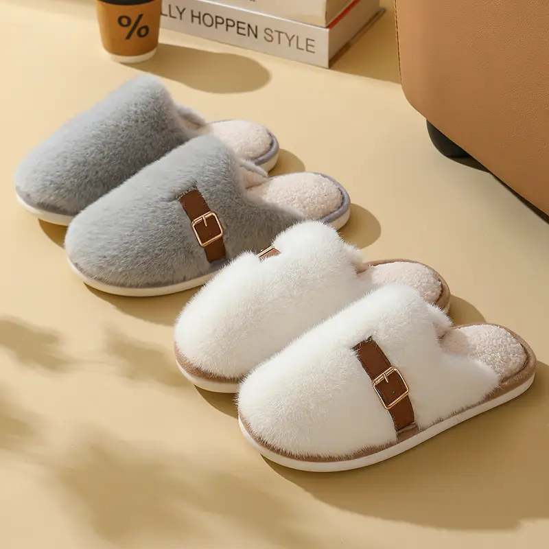 2025 Winter Furry Slippers for Women Brown - Image 9
