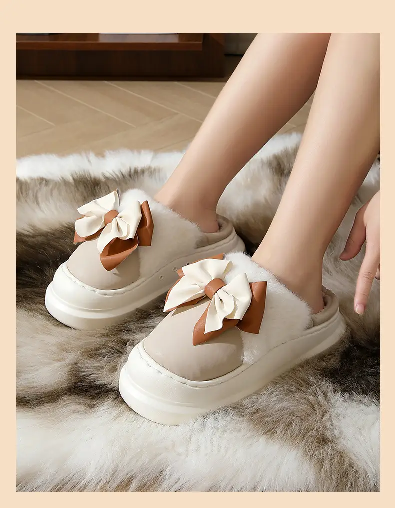 Autumn and Winter Cotton Slippers for Women, Autumn and Winter Home Indoor Waterproof Fleece-Lined Warm Thick-Soled Non-Slip Outer Wear Cotton Slippers for Women — feature 15