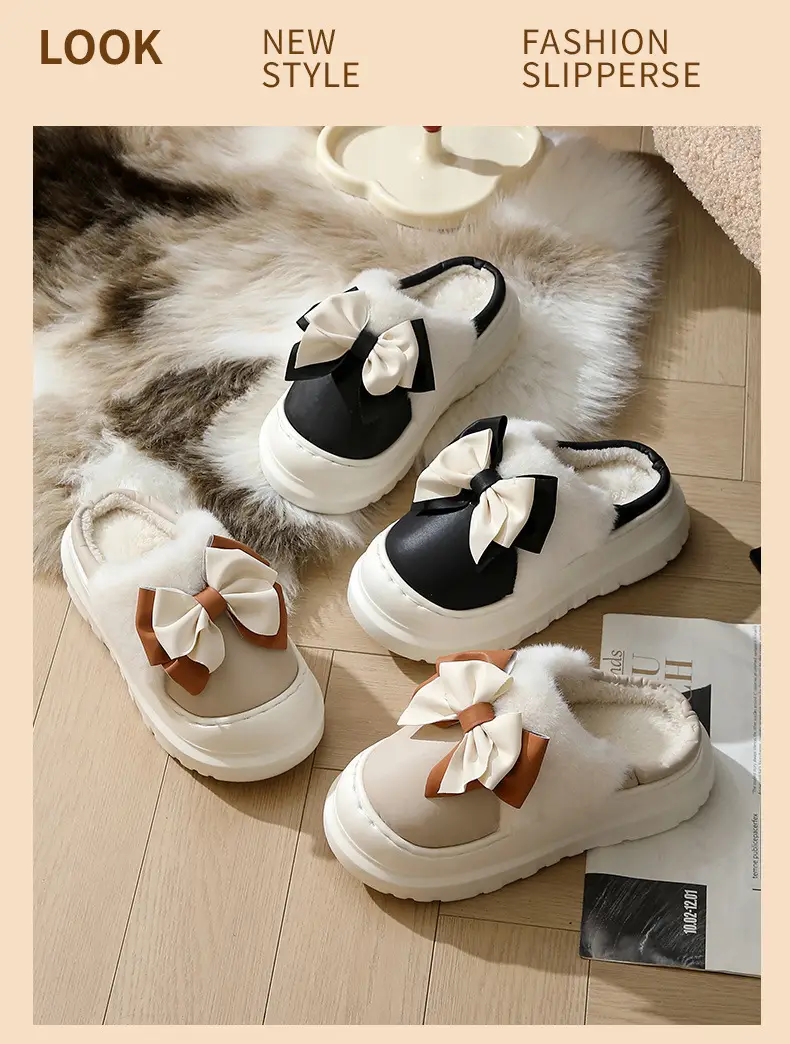 Autumn and Winter Cotton Slippers for Women, Autumn and Winter Home Indoor Waterproof Fleece-Lined Warm Thick-Soled Non-Slip Outer Wear Cotton Slippers for Women — feature 18
