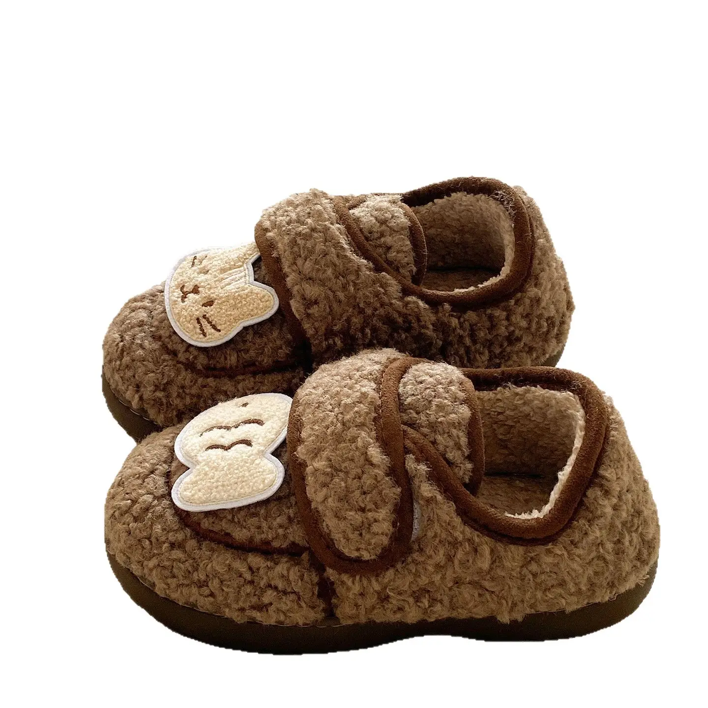 Autumn Winter Cat Design Soft Cotton Shoes for Women Brown - Image 8