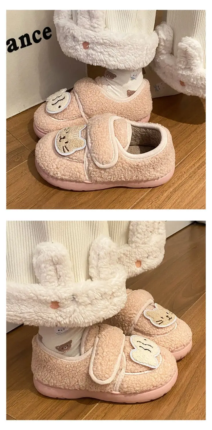 Autumn Winter Cat Design Soft Cotton Shoes for Women Brown — feature 18