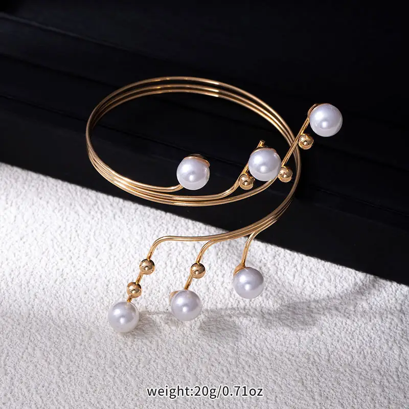 Personalized Flower and Leaf Multi-Layer Open Bracelet for Women, Ins-Style Metal Arm Ring with Diamonds, Adjustable and High-End Bracelet — feature 21