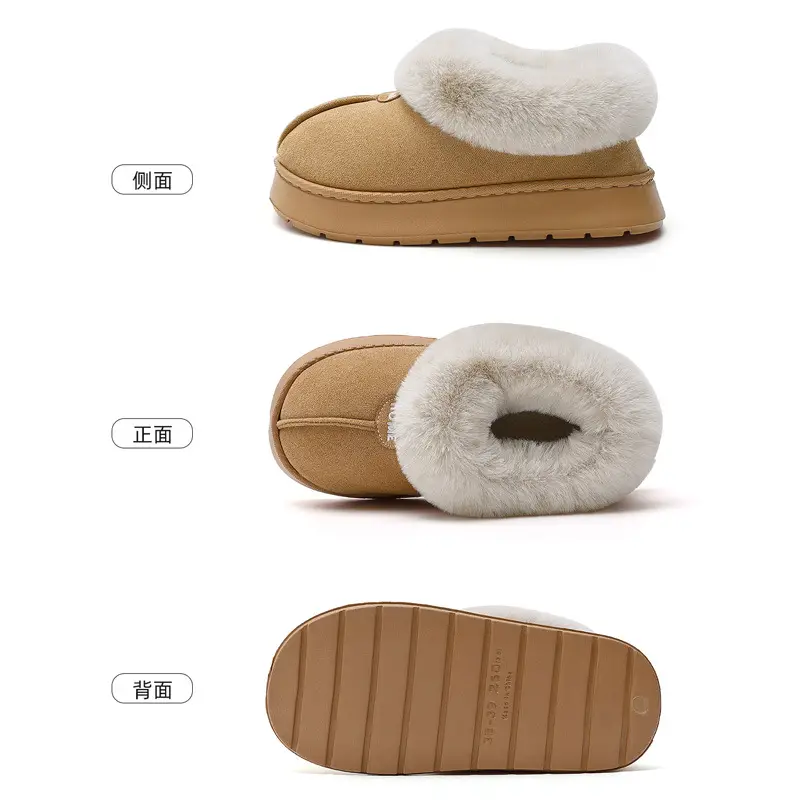 Women's Winter Cotton Slippers with Heel, Plush and Thickened for Warmth, Non-Slip, Men's Winter Home Cotton Shoes, Wholesale for Men - Image 7