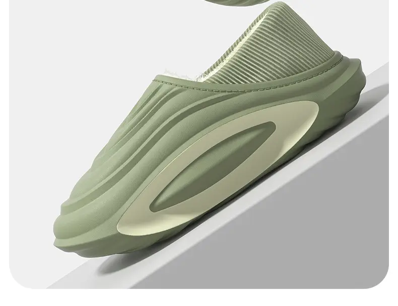 Waterproof Cotton Slippers for Men in Winter with Heel Indoor Home Non-Slip Thick Sole Warm Fleece-Lined Women's Cotton Shoes for Men to Wear Outside — feature 17