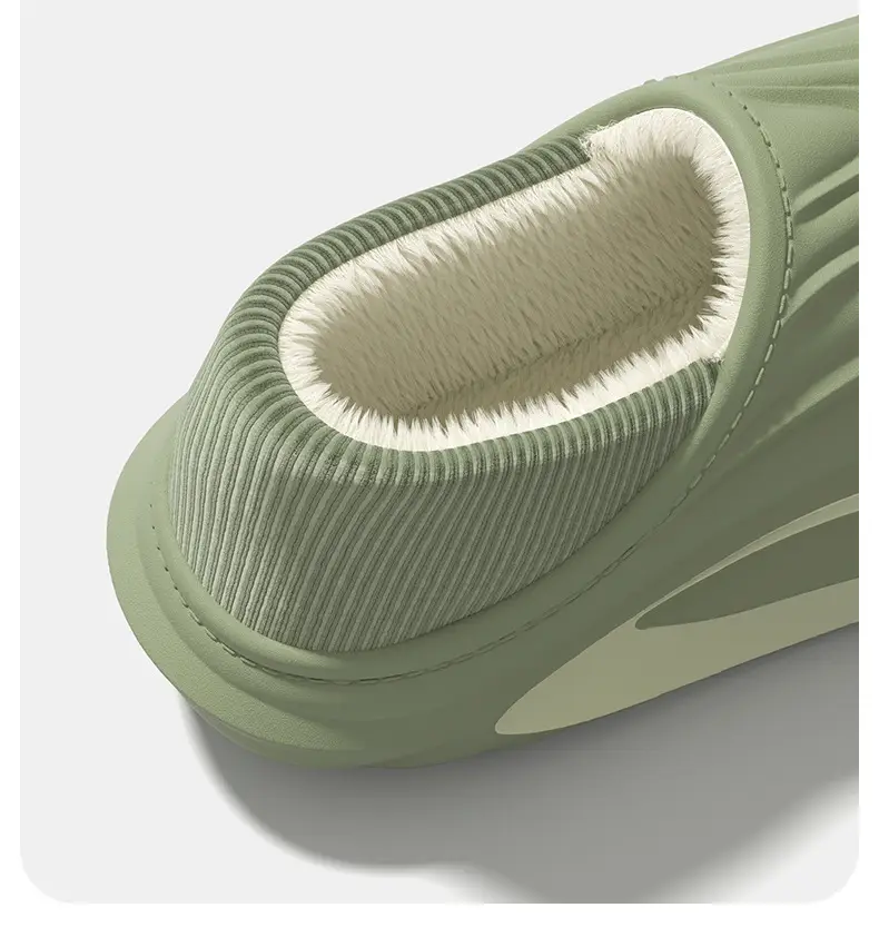 Waterproof Cotton Slippers for Men in Winter with Heel Indoor Home Non-Slip Thick Sole Warm Fleece-Lined Women's Cotton Shoes for Men to Wear Outside — feature 19