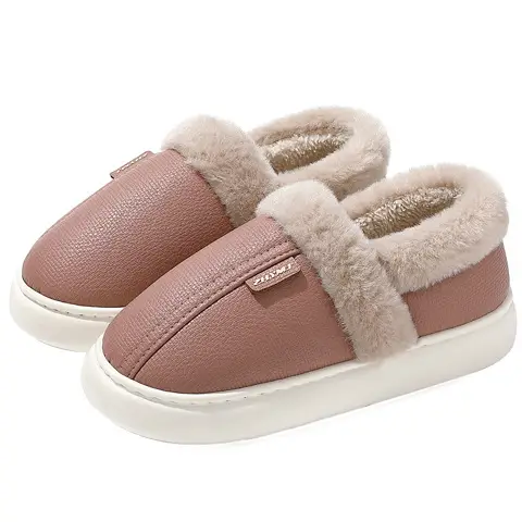 Men's Winter Waterproof Cotton Shoes for Indoor Use, Non-Slip, Warm Plush Slippers with Heel Cover for Middle-Aged and Elderly People, Wholesale for Women - Image 8