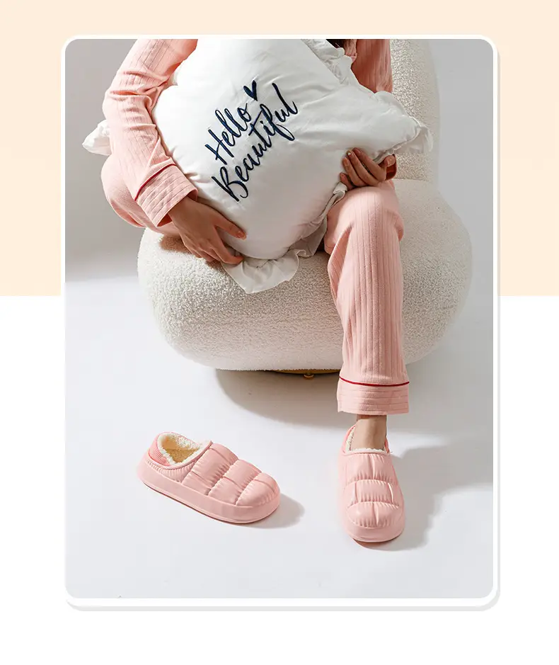 Women Cotton Slipper White Non-Slip Winter — feature 3