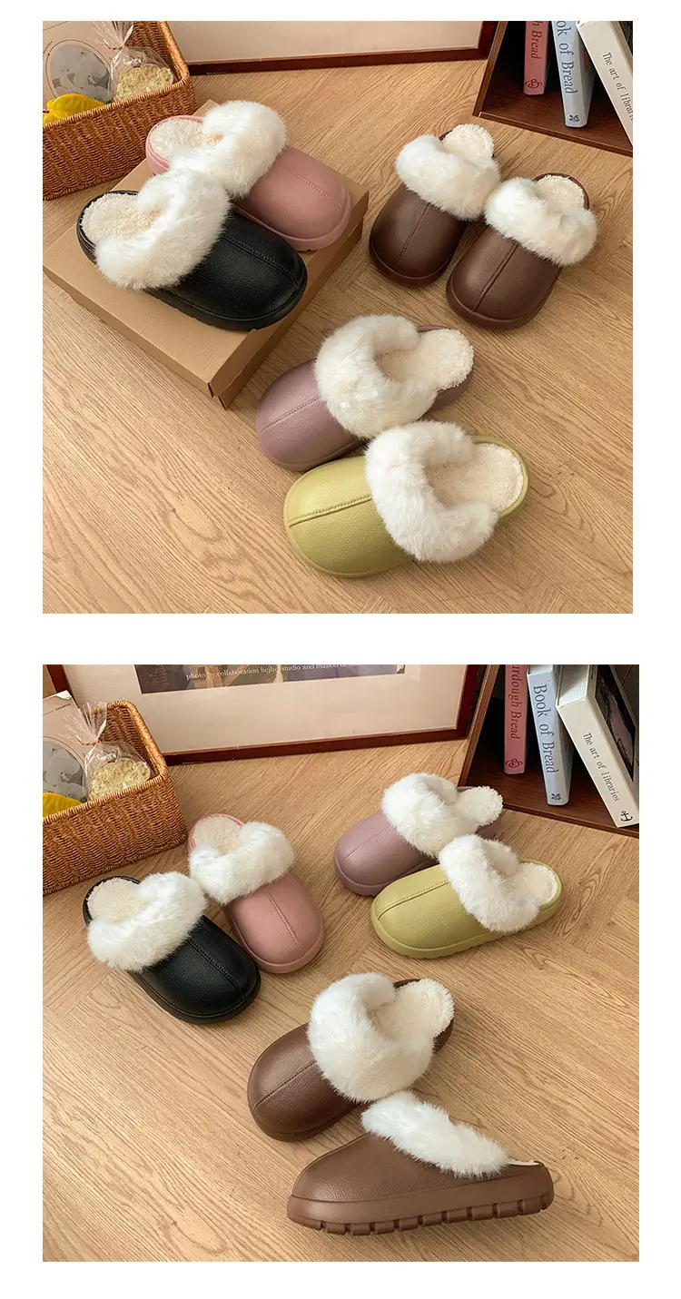 Trendy Thick-Soled Height-Increasing Removable Cotton Slippers for Women 2025 New Popular Autumn and Winter Outdoor Plush Closed-Toe Slippers for Women — feature 16