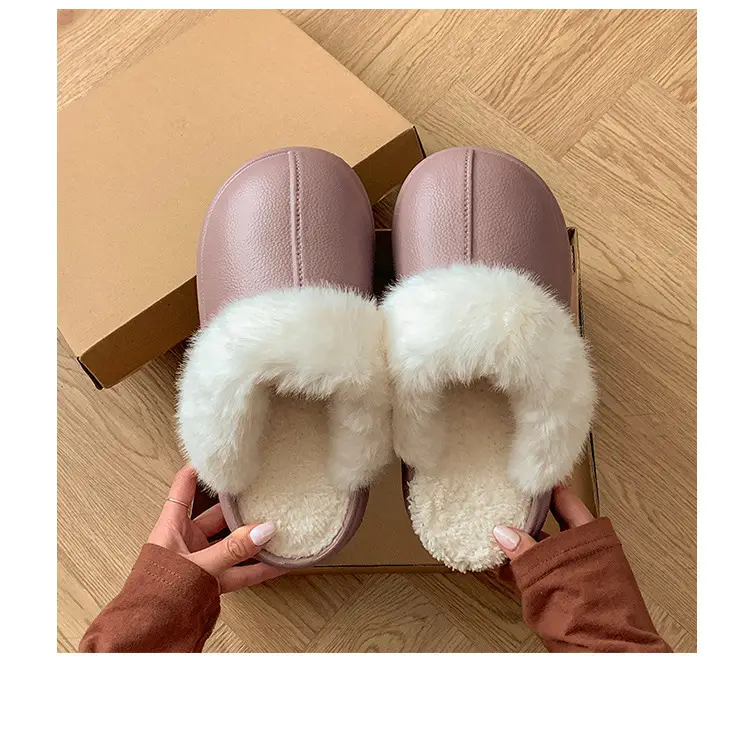 Trendy Thick-Soled Height-Increasing Removable Cotton Slippers for Women 2025 New Popular Autumn and Winter Outdoor Plush Closed-Toe Slippers for Women — feature 22