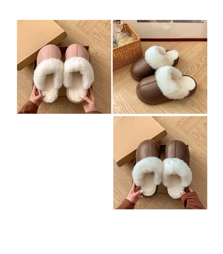 Trendy Thick-Soled Height-Increasing Removable Cotton Slippers for Women 2025 New Popular Autumn and Winter Outdoor Plush Closed-Toe Slippers for Women — feature 24