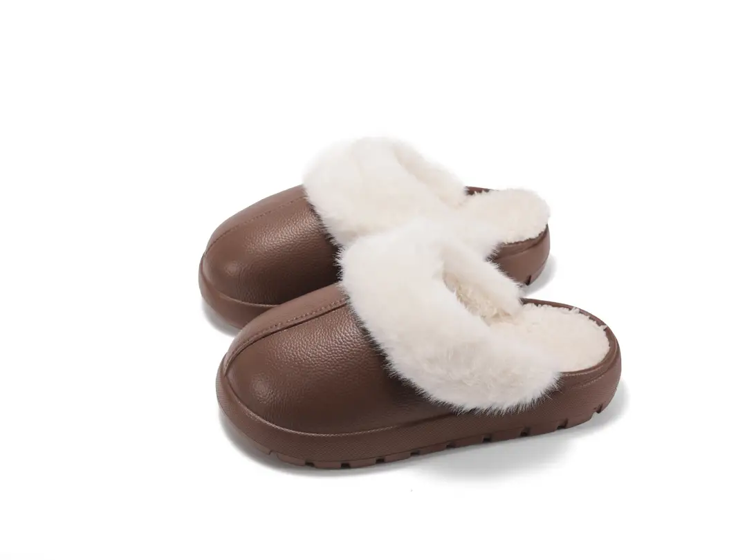 Trendy Thick-Soled Height-Increasing Removable Cotton Slippers for Women 2025 New Popular Autumn and Winter Outdoor Plush Closed-Toe Slippers for Women - Image 5