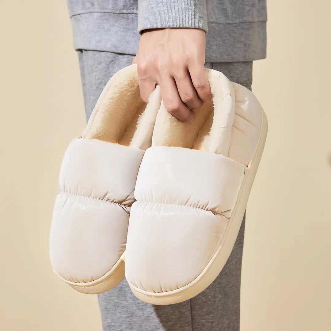 Cotton Slippers for Women Winter 2025 New Indoor Home Warm Waterproof Anti-Slip Antibacterial Home Cotton Shoes for Men Autumn and Winter - Image 7
