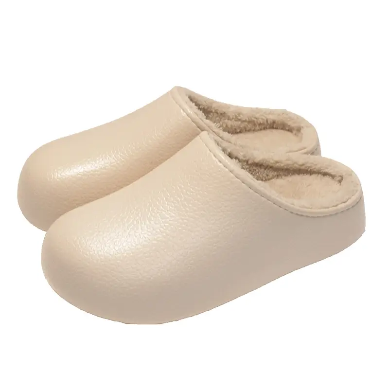 Birkenstock Cotton Slippers for Women's Autumn and Winter Outer Wear 2025 New Velvet Versatile One-Leg Thick-Soled Waterproof Toe-Cap Half Slippers - Image 3