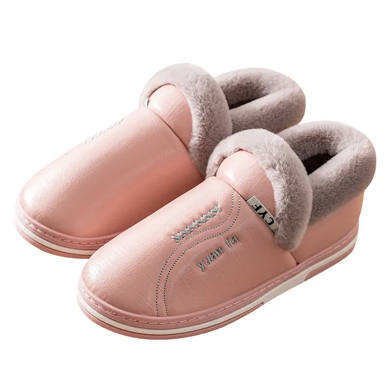 Winter PU Leather Slipper for Men Waterproof Warm - Image 6