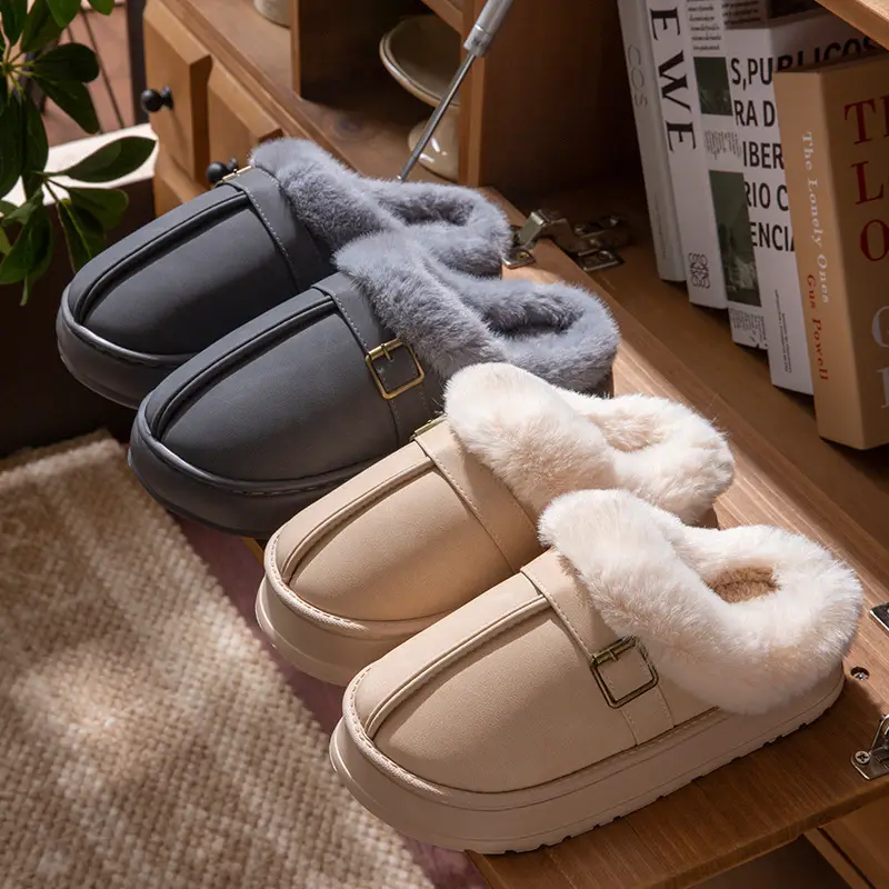 Women Furry Snow Boots Thick Soled Fleece Lined Winter - Image 8