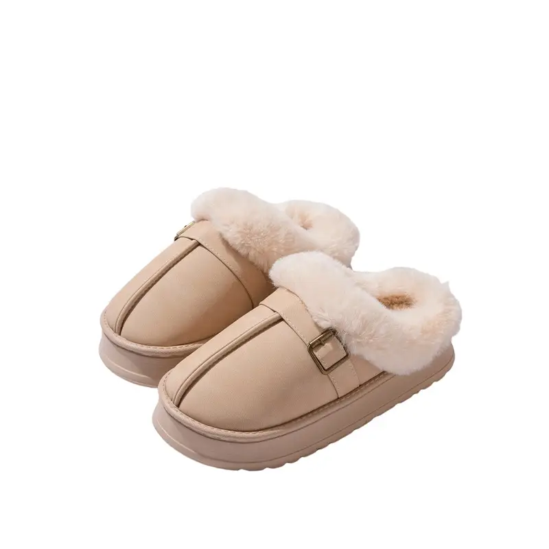 Women Furry Snow Boots Thick Soled Fleece Lined Winter - Image 9