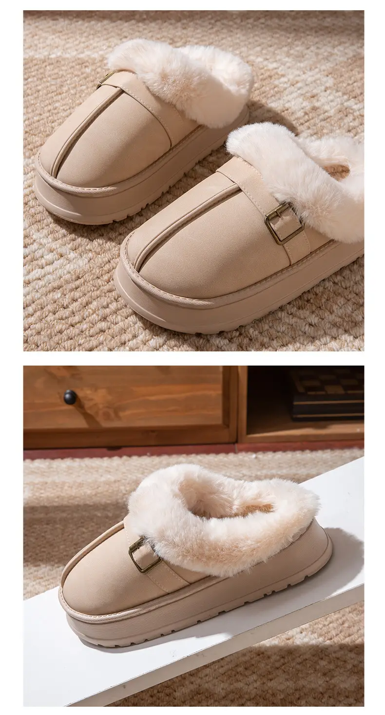 Women Furry Snow Boots Thick Soled Fleece Lined Winter — feature 10
