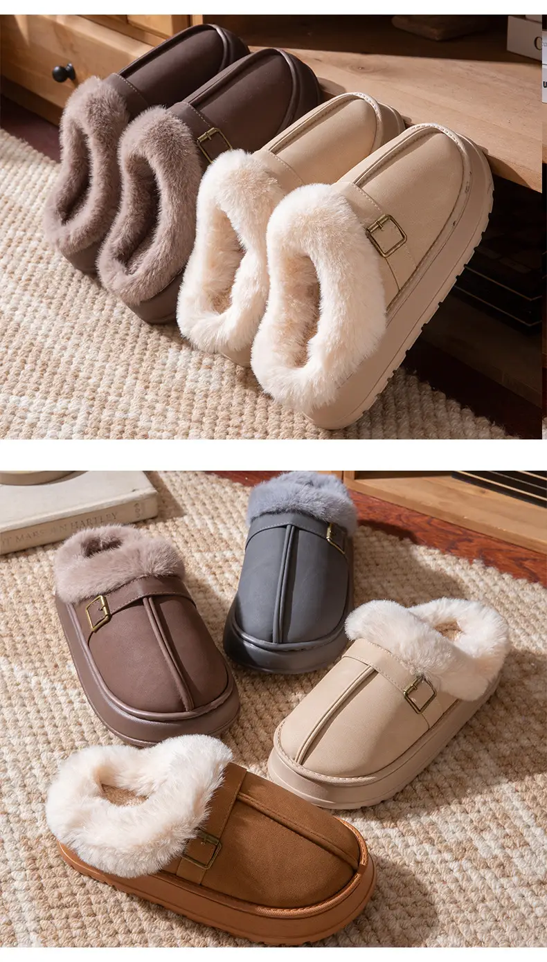 Women Furry Snow Boots Thick Soled Fleece Lined Winter — feature 9