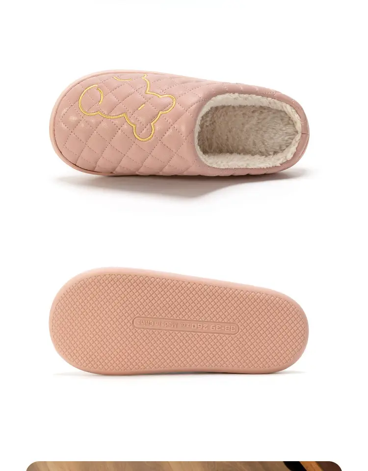 Women's Black Embroidered Cotton Slippers Large — feature 17