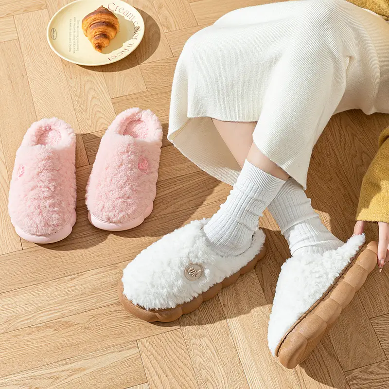 Furry Cotton Winter Slippers for Women & Men - Image 6