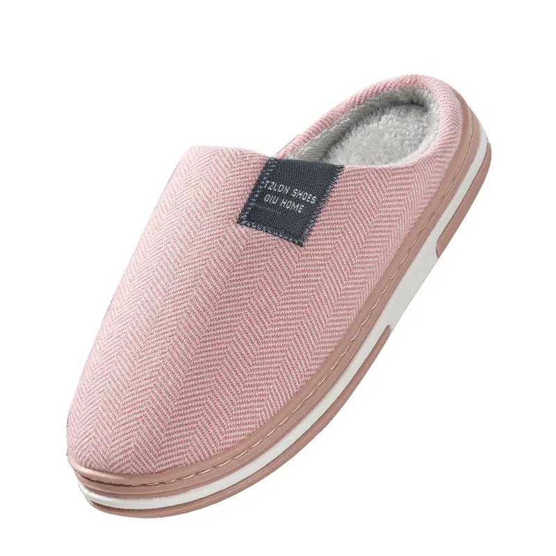 Women Winter Cotton Slippers Pink Warm Antibacterial