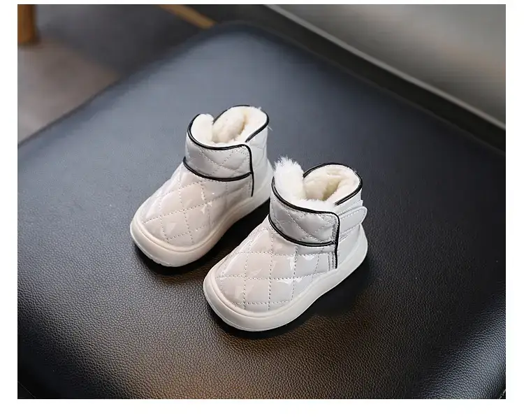 Baby Girl Fleece Lined Snow Boots Black White 1-2Y — feature 11