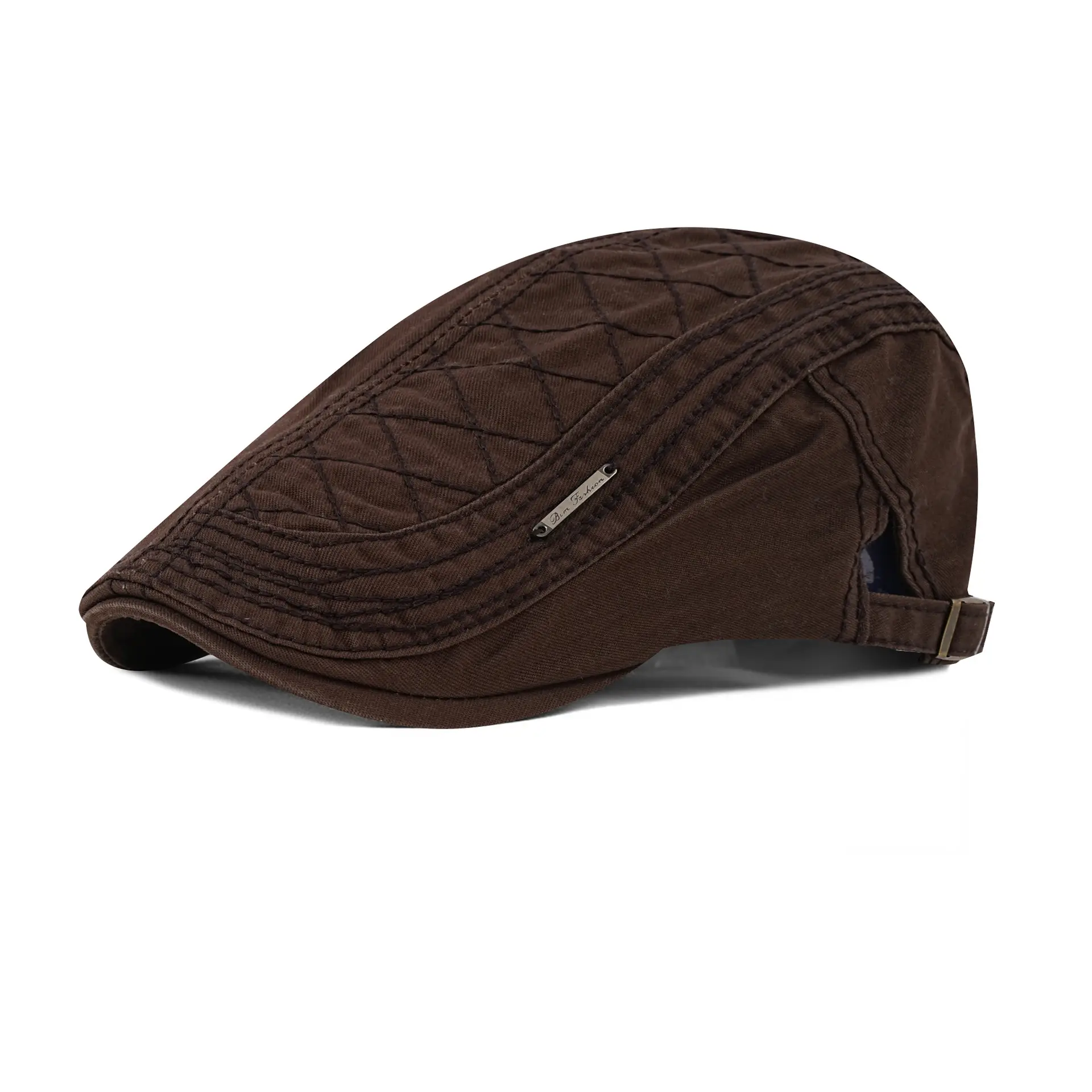 Men's Korean Style Cotton Beret Hat Olive Green - Image 8