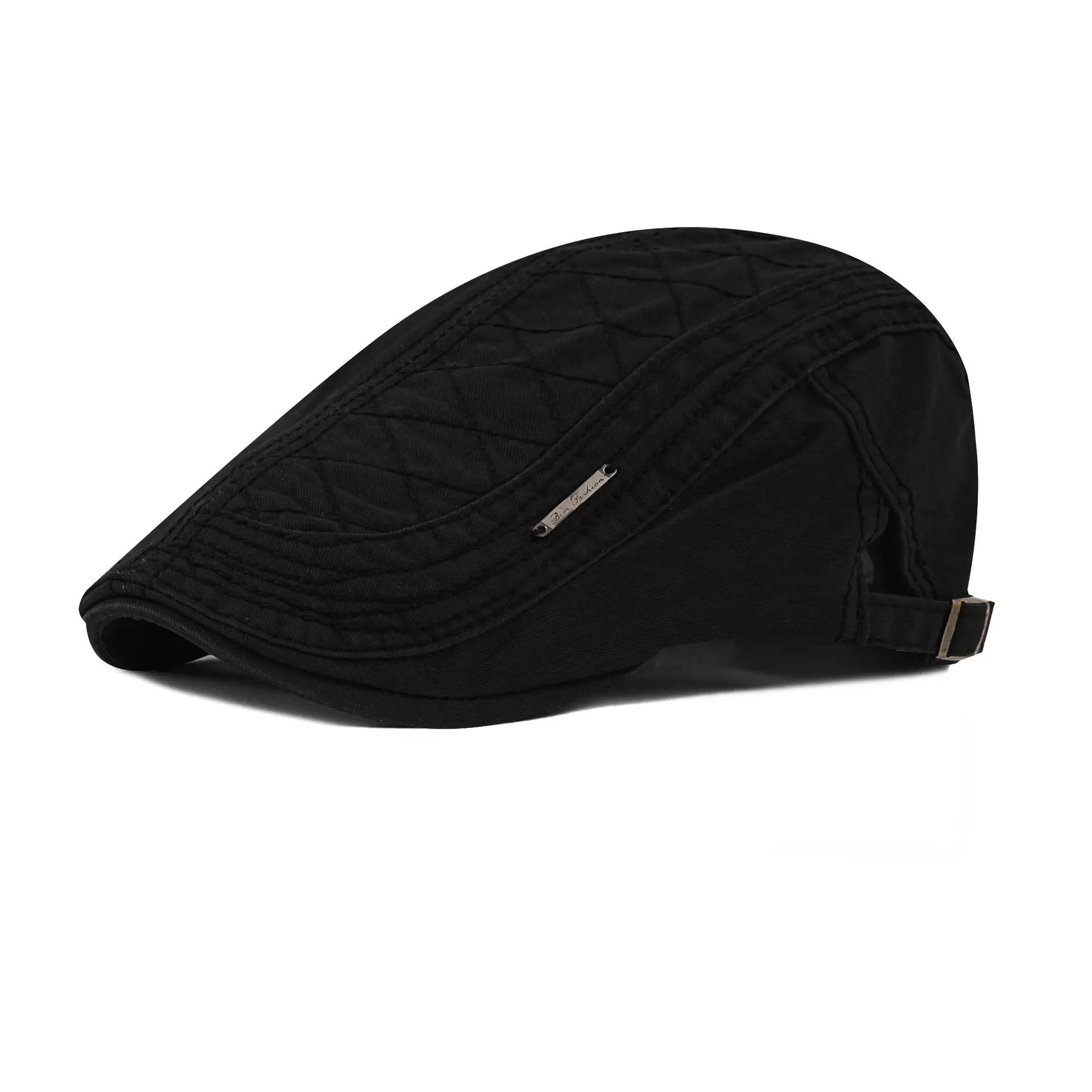 Men's Korean Style Cotton Beret Hat Olive Green - Image 3