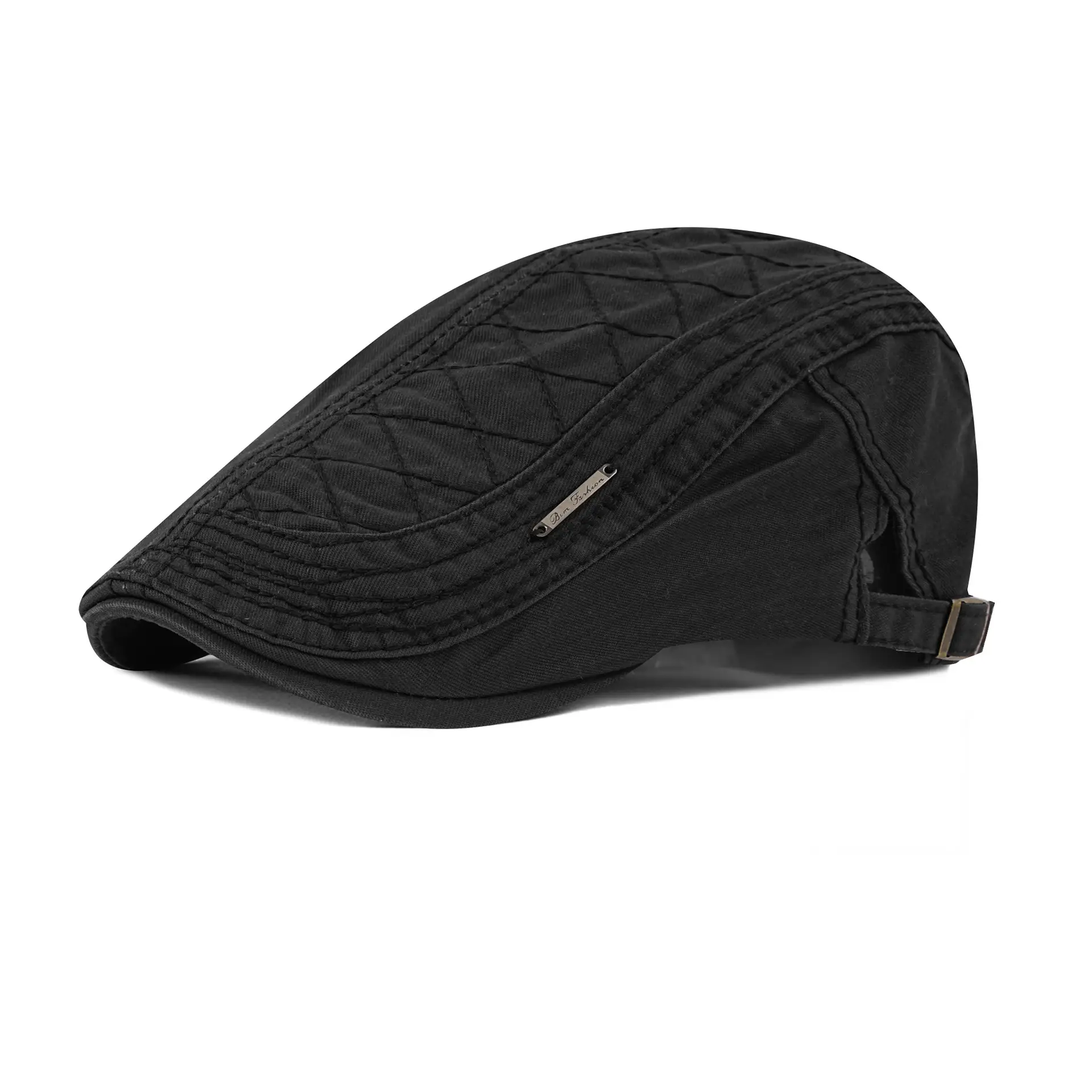 Men's Korean Style Cotton Beret Hat Olive Green - Image 5