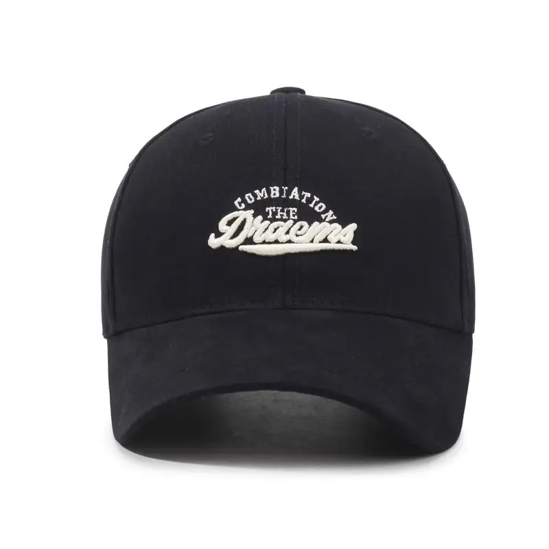 Women Letter Embroidered Gray Cap Spring Summer Wide Bristle