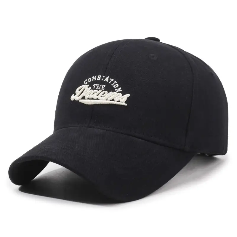 Women Letter Embroidered Gray Cap Spring Summer Wide Bristle