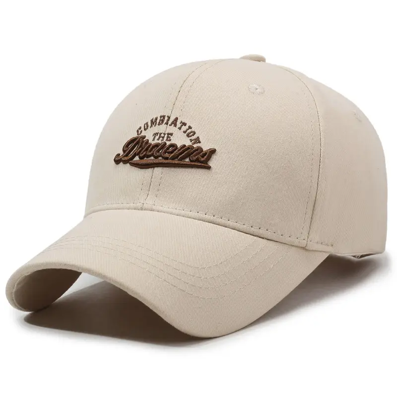 Women Letter Embroidered Gray Cap Spring Summer Wide Bristle
